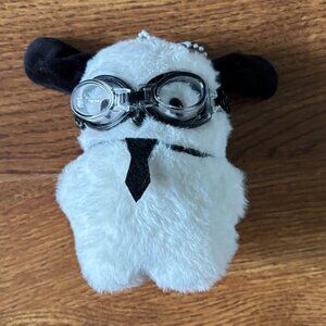 Dog with goggles keychain bag charm